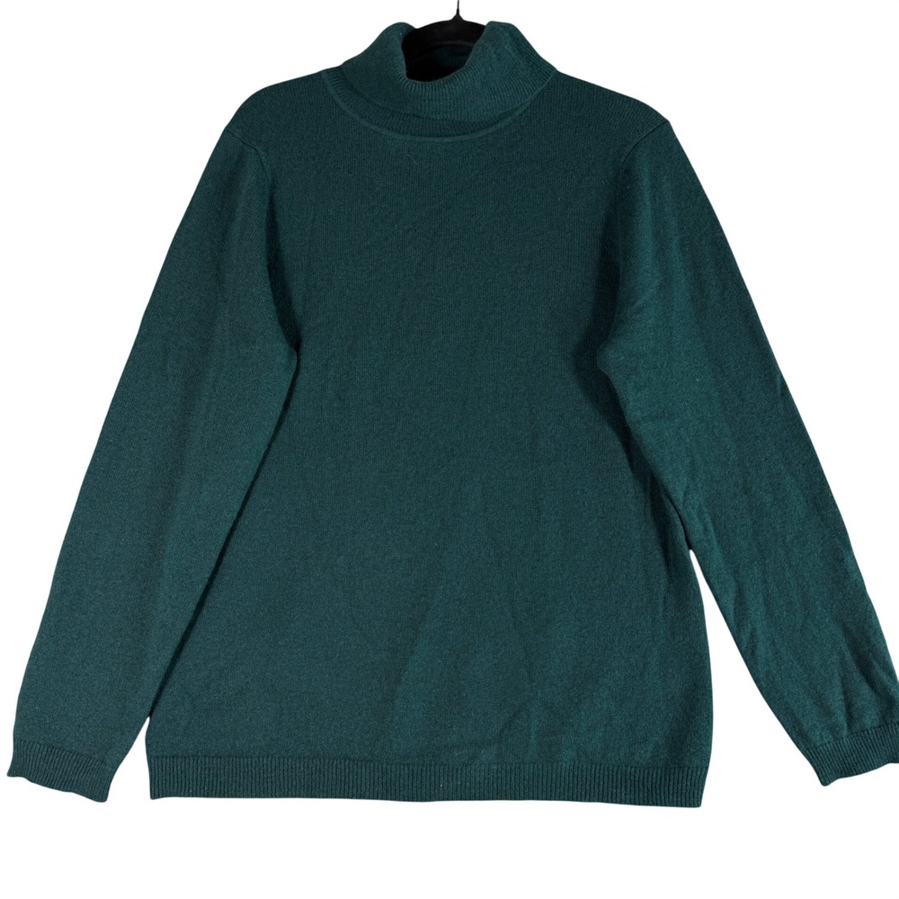 Charter Club Luxury 100% Cashmere Turtleneck Sweater Womens XL Dark Green Knit
